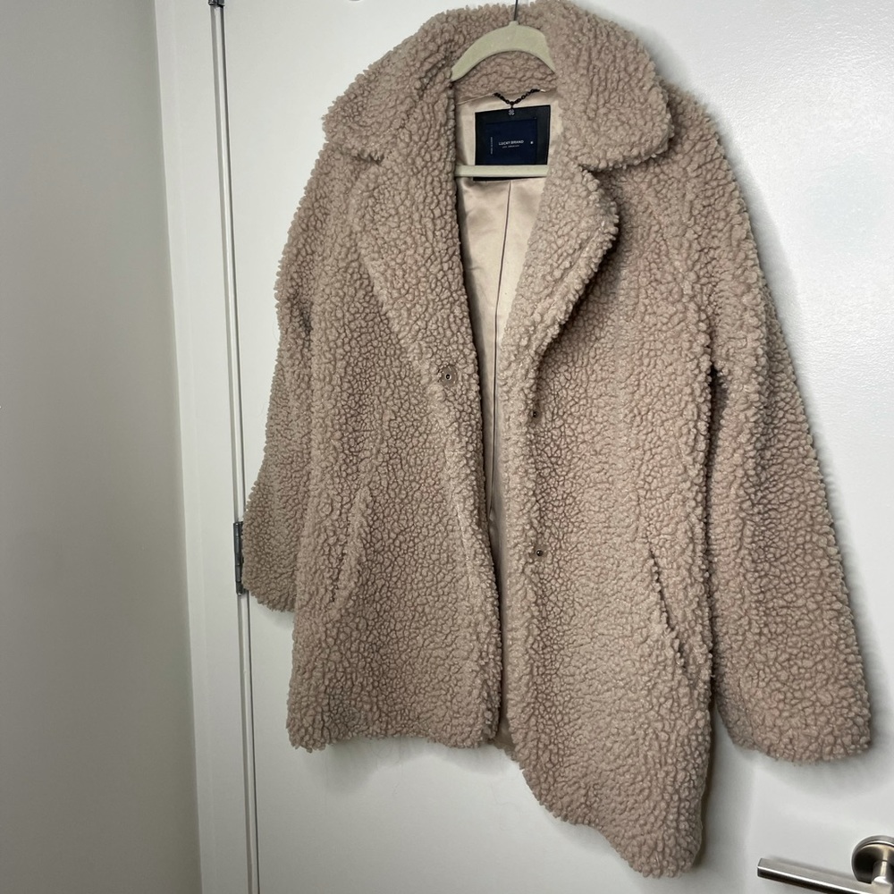 Nordstrom / Lucky Brand faux shearling snap button teddy coat